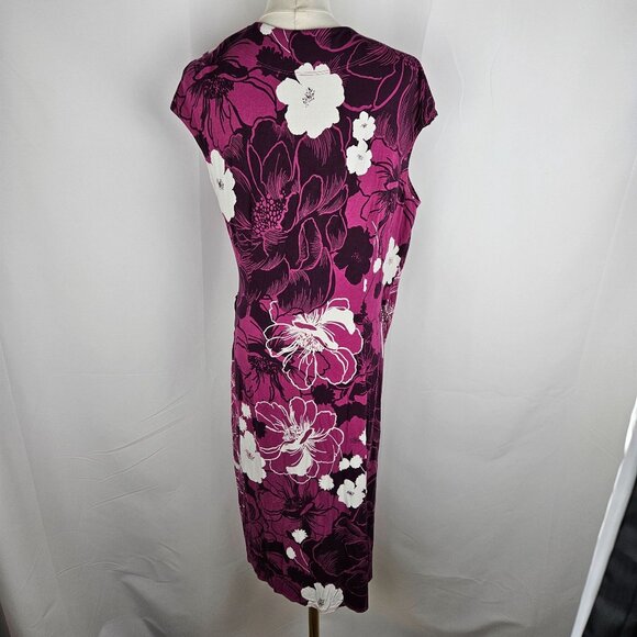 Tommy Bahama Dress Size XL Foral Purple Sleeveless Faux Wrap Tropical - Picture 3 of 9